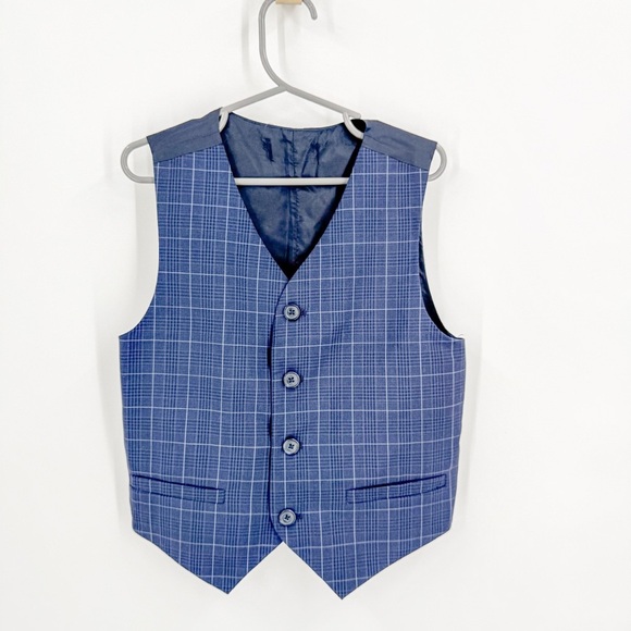 Janie and Jack Blue Plaid Vest Set - Picture 7 of 8